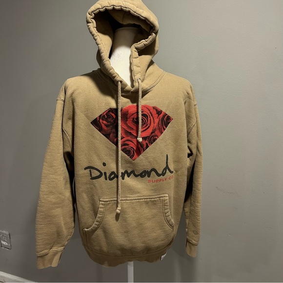 Diamond Supply Co. Hoodie with Red Rose Graphic Adult Medium - Picture 1 of 11
